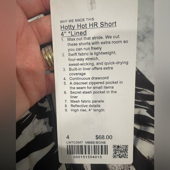 Lululemon Hottie Hot High Rise Lined Short 4" Size 4- Espresso/Bone Color NWT - Picture 8 of 11